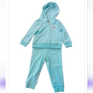 Juicy Couture Aqua Hoodie and Joggers Set Sz 12 M